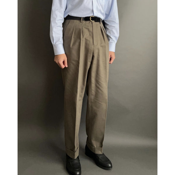 MEDIUMWEIGHT SANDED TWILL COTTON TROUSERS by B. MOSS